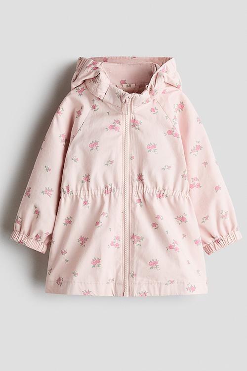 Cotton twill parka - light pink/floral