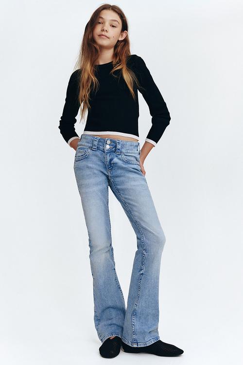Bootcut leg low jeans - light denim blue