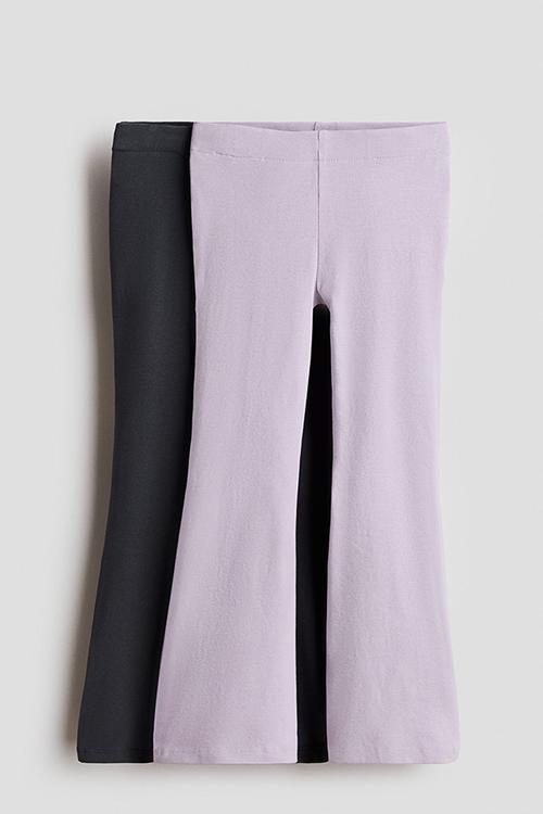 2-Pack flared jersey leggings - light purple/dark grey