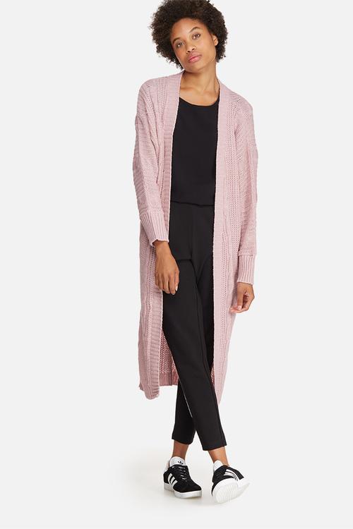 Fluffy cable maxi cardi