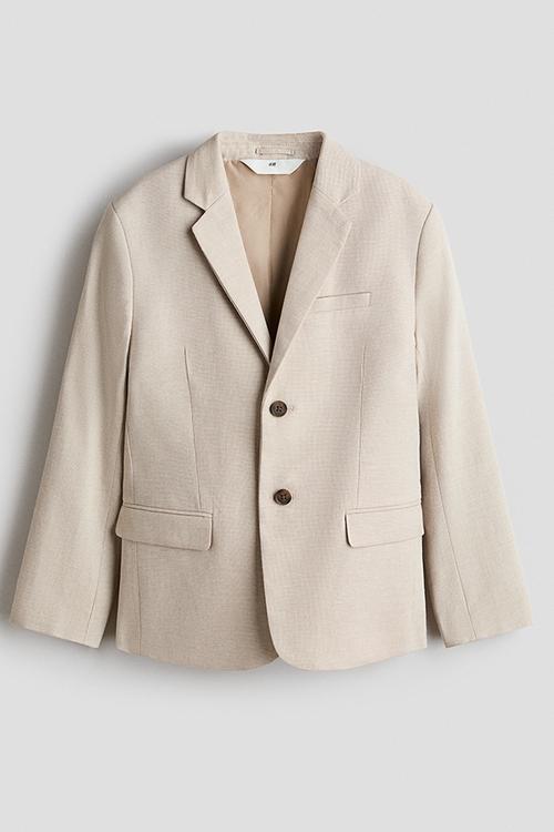 Linen-blend jacket - light beige