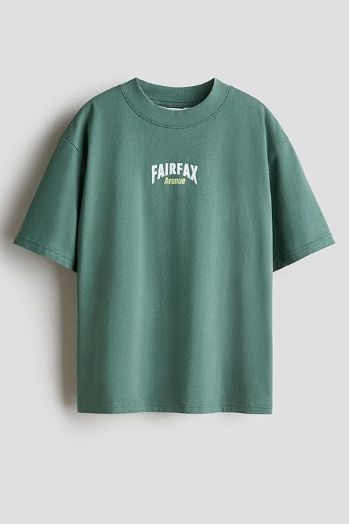 Print-motif cotton t-shirt - green/fairfax avenue