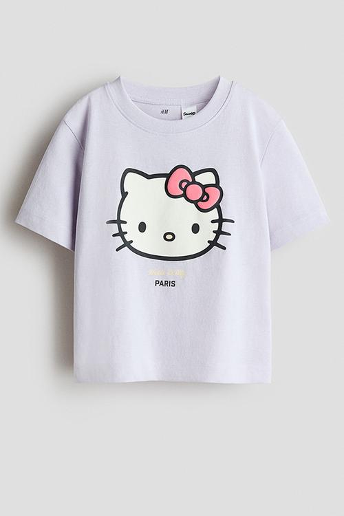 Printed t-shirt - light purple/hello kitty