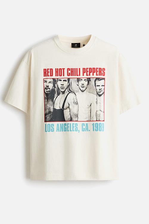 Oversized fit t-shirt - cream/red hot chili peppers