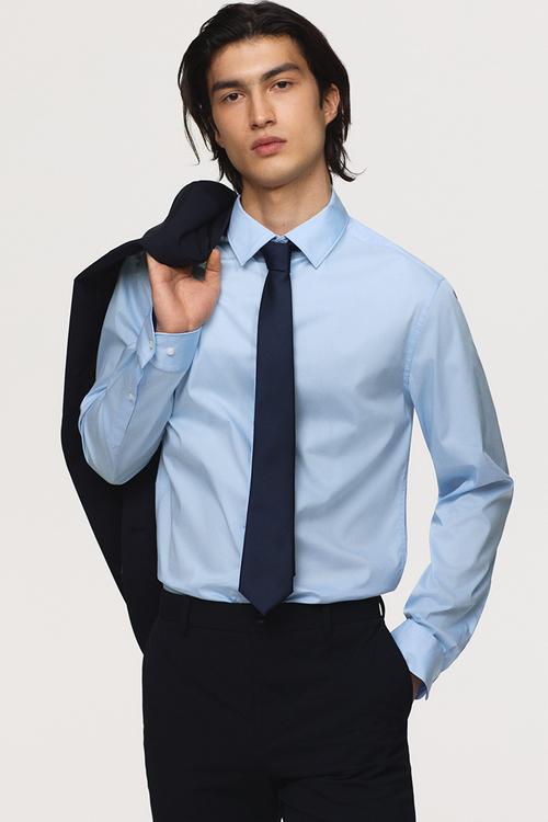 Slim fit stretch shirt - light blue