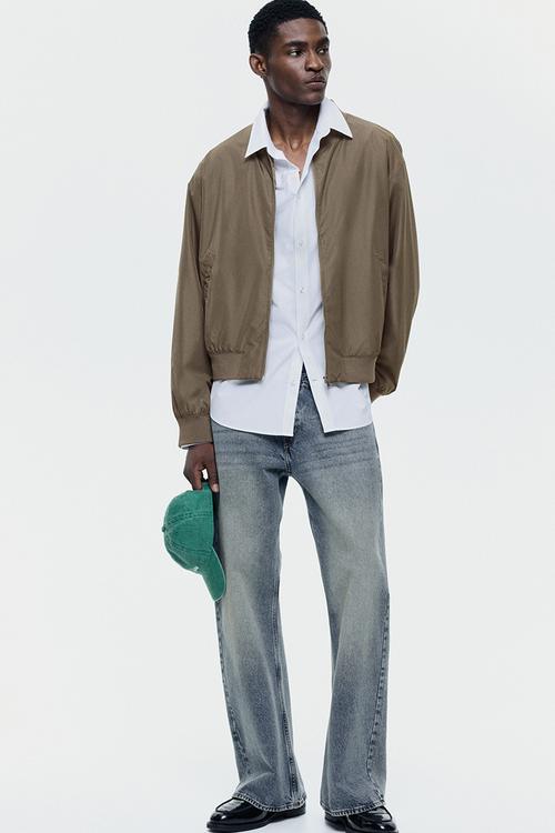 Lightweight bomber jacket - dark beige
