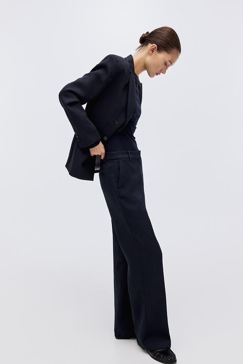 Tailored trousers - navy blue
