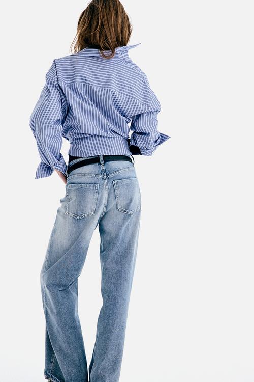Wide high jeans - light denim blue