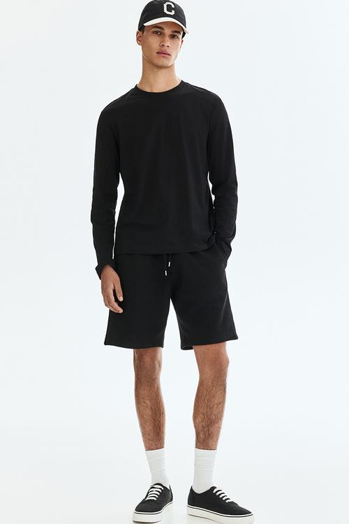 Regular fit sweatshorts - black