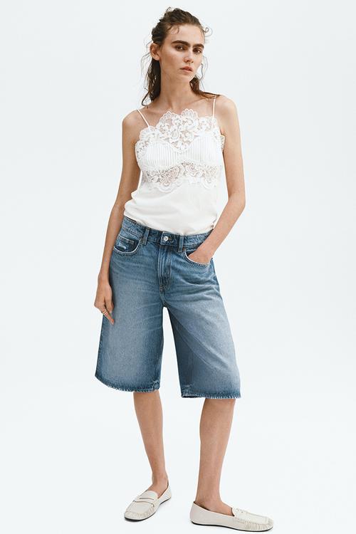 Denim bermuda shorts - light denim blue