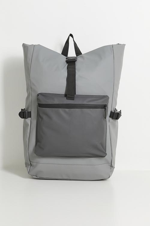 Rolltop backpack - light grey