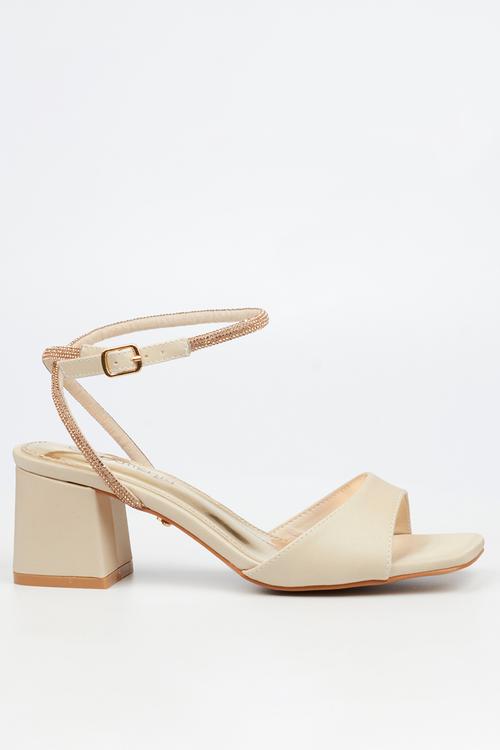Alaine 1 diamante ankle strap heel - champagne