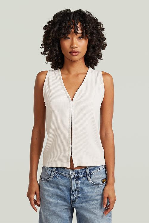Hook & eye slim rib s\l t wmn - whitebait