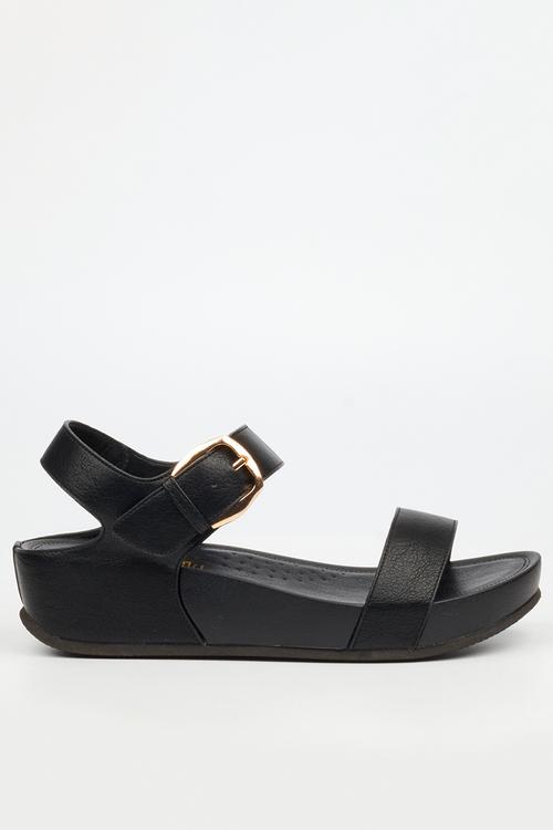 Delia 16 ankle strap sandal - black