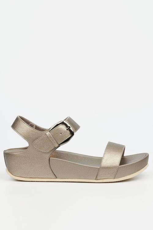 Delia 16 ankle strap sandal - pewter