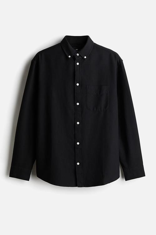Regular fit oxford shirt - black