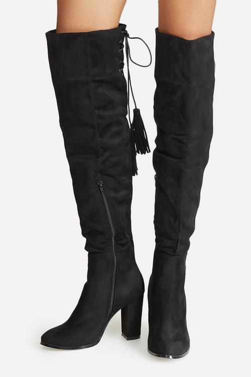 Over the knee lace-up boot