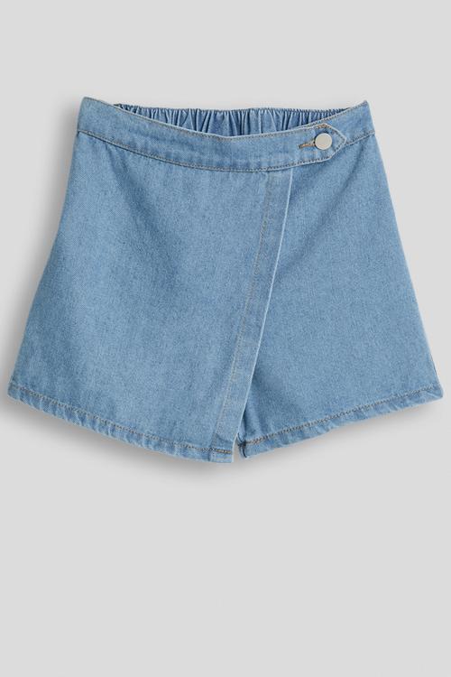 Denim wrap skort - blue