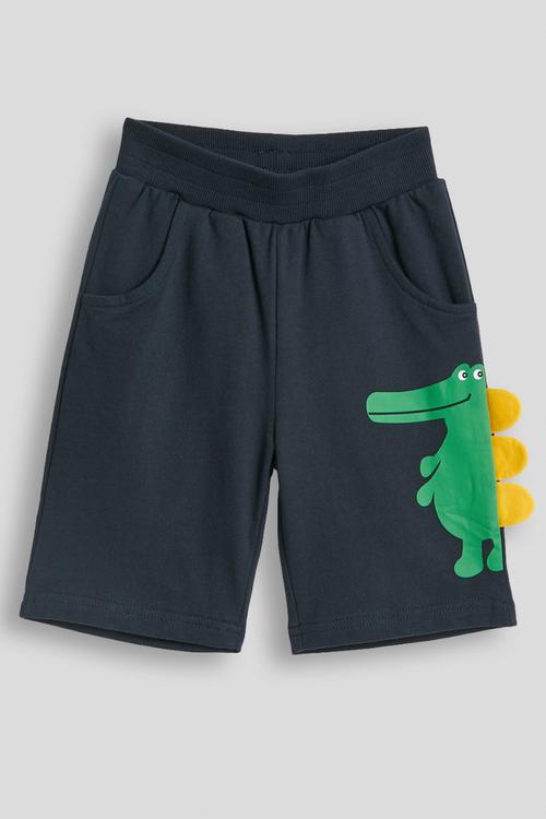 Croc applique sweatshorts - dark navy