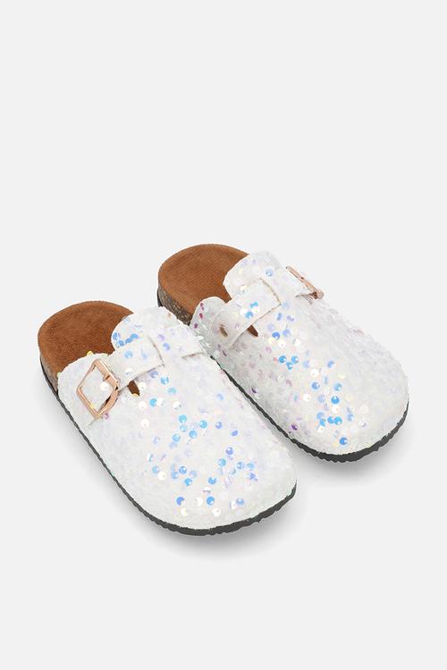 Sequinned mule shoes - lt lilac
