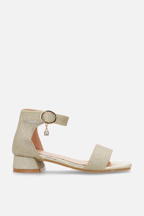 Open toe sandal heels - gold