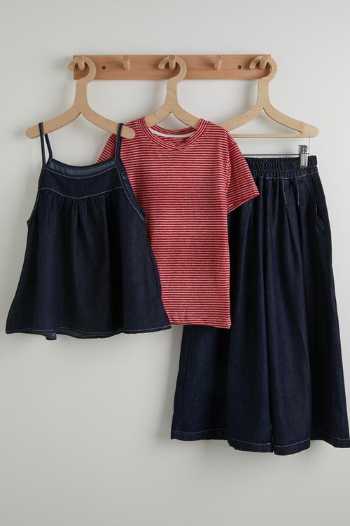 Denim camisole top & jeans - dk blue & red 
