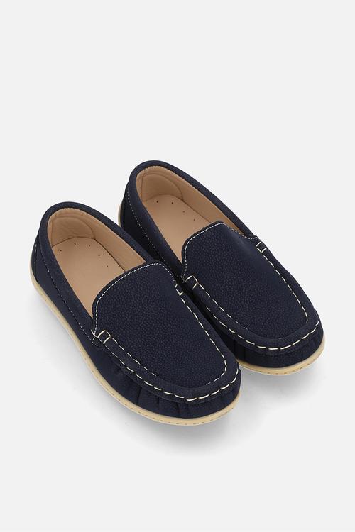 Slip on suedette loafers - navy