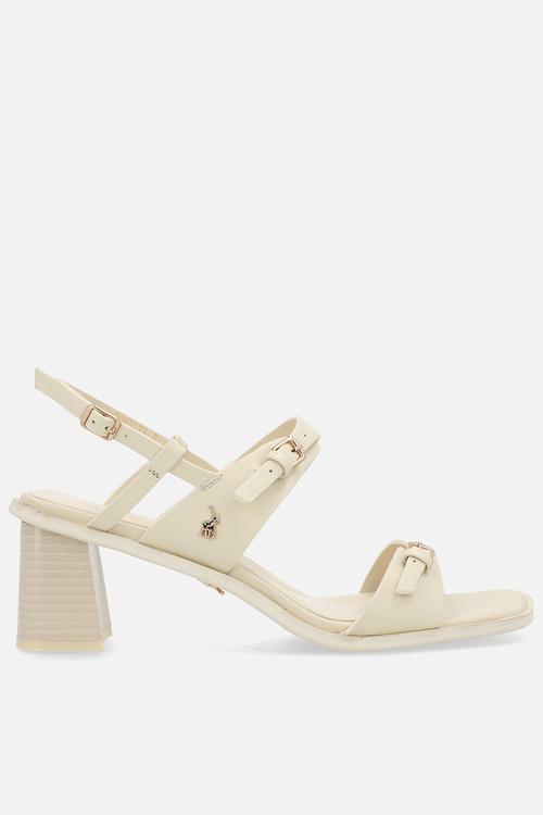 Leather buckle mule - neutral