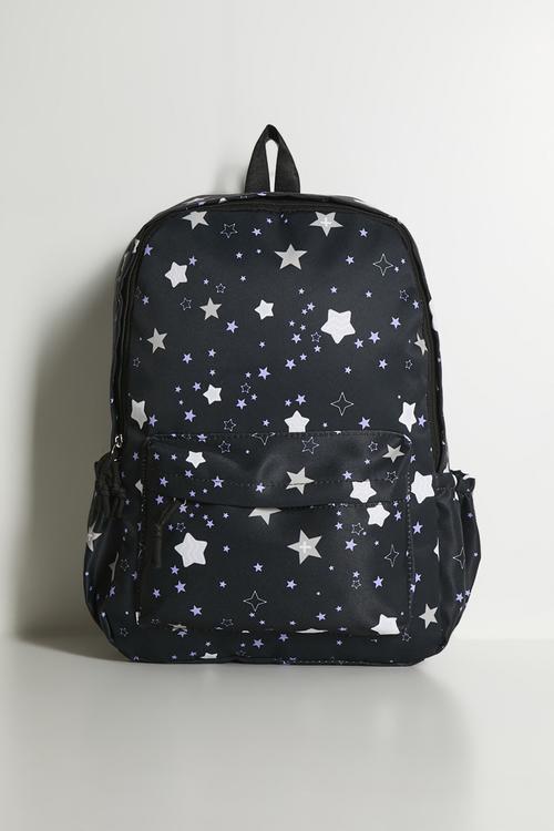 Star aop backpack - black