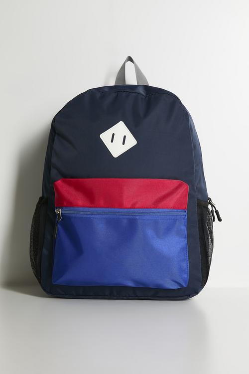 Colour accent backpack - black & multi