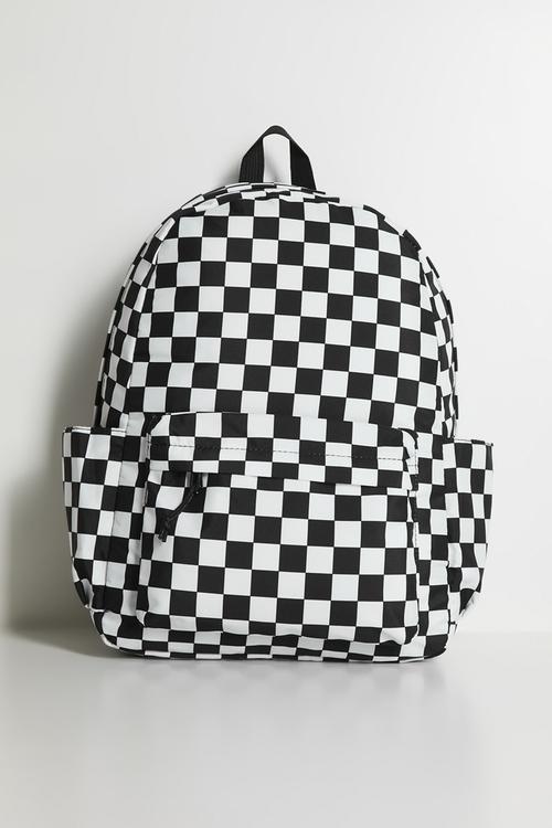 Checkerboard backpack - black & white