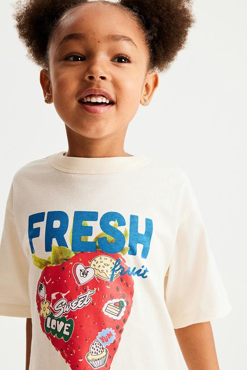 Essential Short Sleeve Graphic Tee - Dark Vanilla/Fresh Fruit