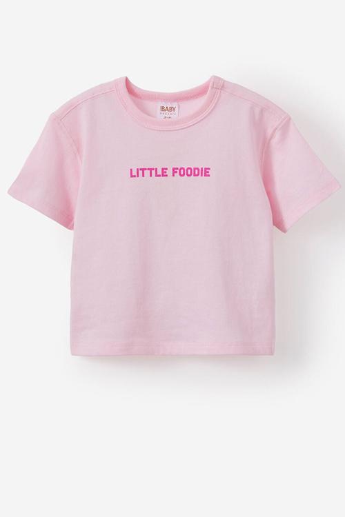 Baby Essential Short Sleeve Graphic Tee - Tea Party Pink/Little Foodie