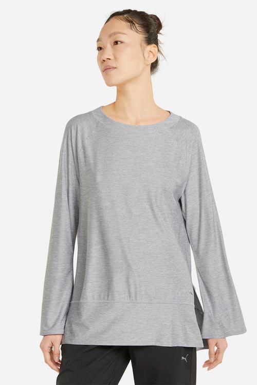 Studio bell long sleeve top - light grey heather