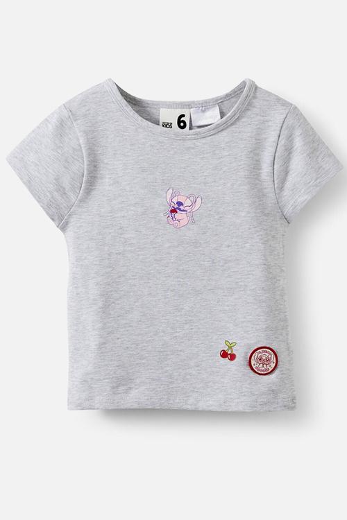License Tia Baby Tee - Lcn Dis Lilo & Stitch/Grey Marle