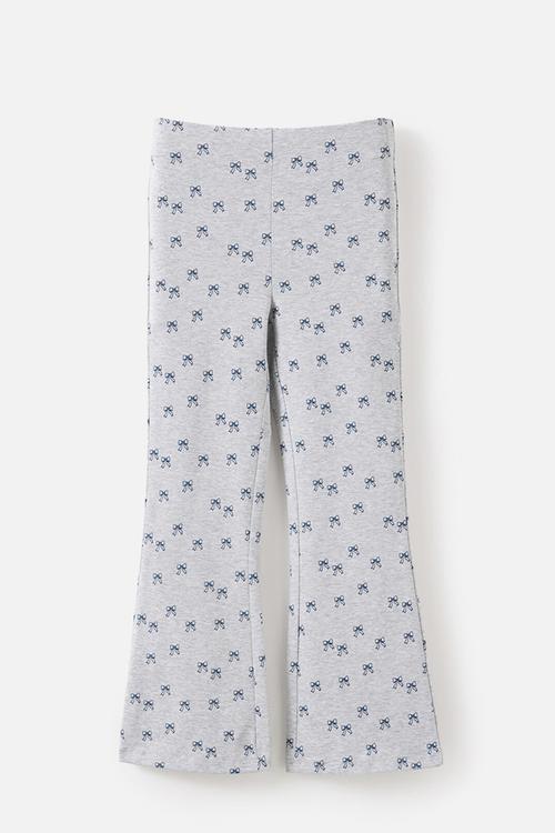 Essential Flare Legging - Grey Marle/Bows