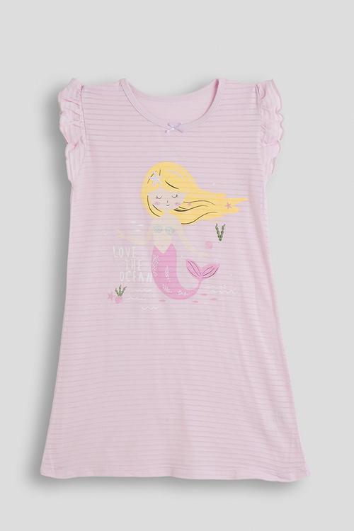 Mermaid graphic night dress - pale lilac
