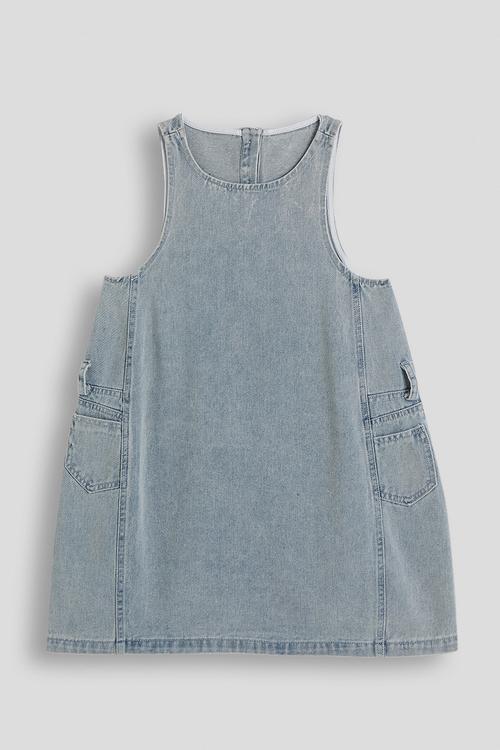 Patch pocket denim dress - washed denim