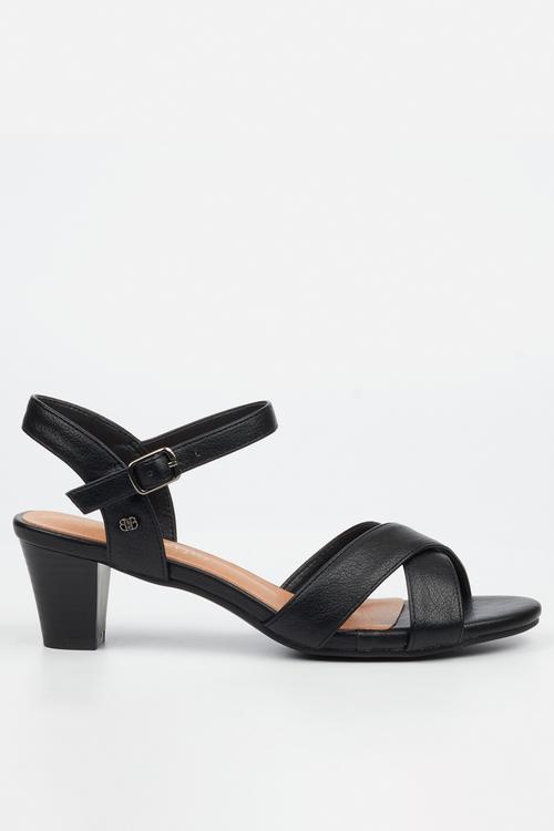 Carol 1 ankle strap heel - black