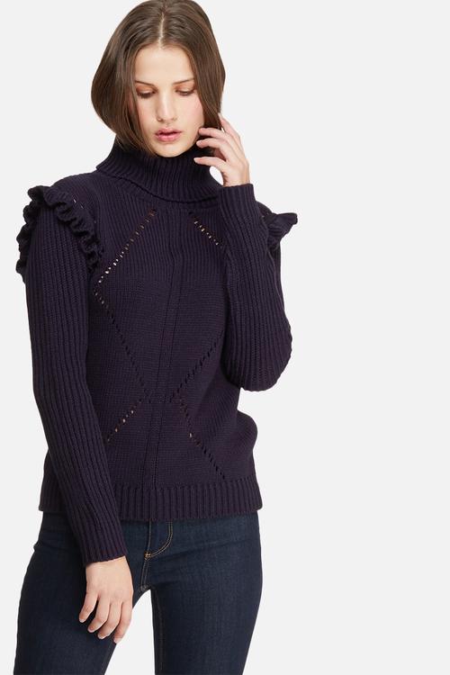 Frill sleeve knit