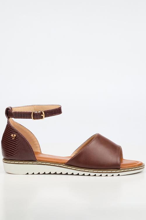 Walnut 2 ankle strap sandal - chocolate