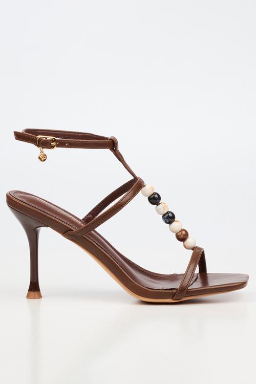 Chanel 7 beaded ankle-strap heel - chocolate