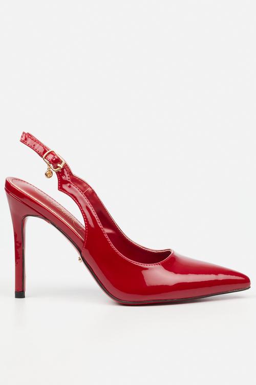 Lola 84 scallop slingback heel - red