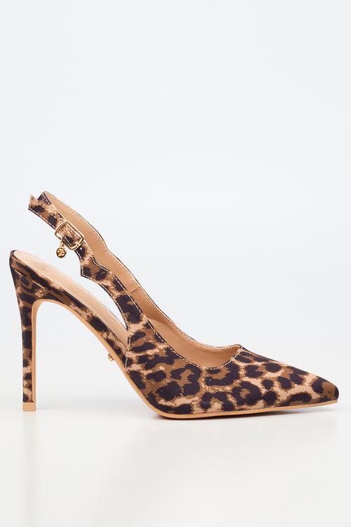 Lola 85 scallop slingback heel - leopard