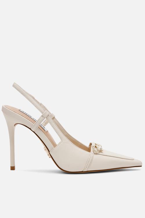 Dossier closed toe slingback - bone leath