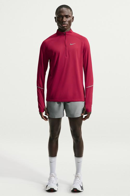 Miler Dri-FIT UV 1/2-Zip Running Top - Tough Red / Reflec