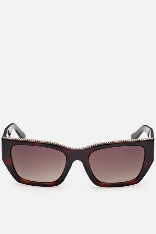Rectangle 55mm Sunglasses - Dark Havana