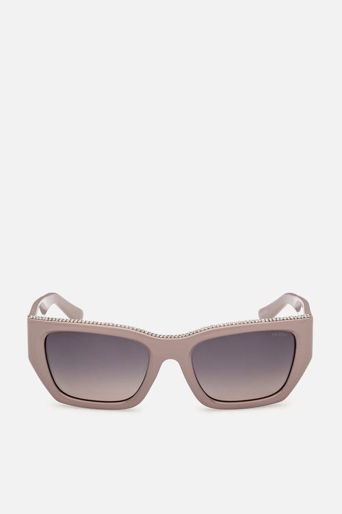 Rectangle 55mm Sunglasses - Shiny Beige