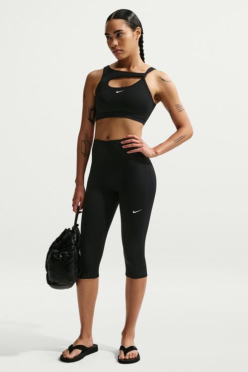 Women'S High-Waisted Capri Leggings - Black/White