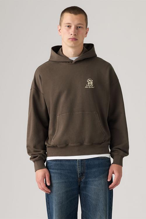 TWO HORSE BOXY HOODIE - 003R1-0024 MUSIC CITY VINYL 2 COFFEE